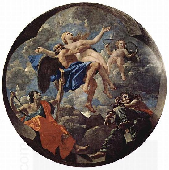 Nicolas Poussin Die Zeit und die Wahrheit, Allegorie, Tondo oil painting picture